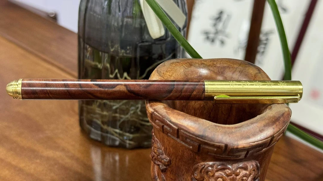 正宗海南黄花梨纯手工制作臻品圆珠笔