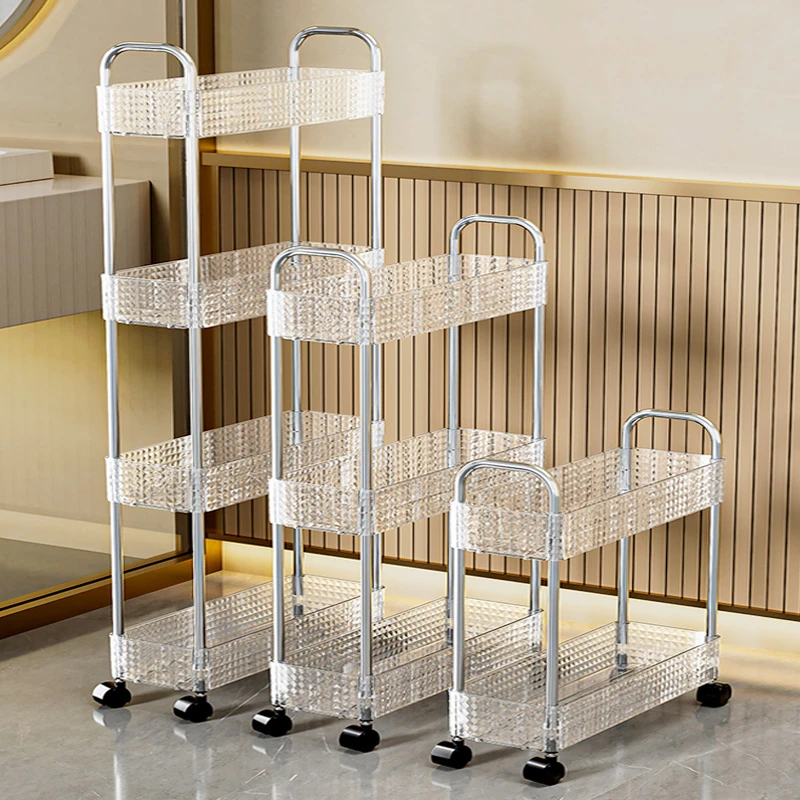 置物架小推车家用零食储物架多层客厅收纳书架移动厨房果蔬菜篮架
