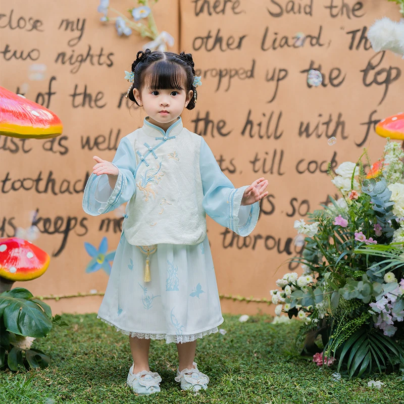 西子问【暖锦】女童汉服改良儿童春季古风公主仙气古装