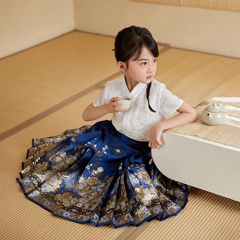 西子问女童汉服【槿兮短款】四季款儿童明制改良中国风马面裙