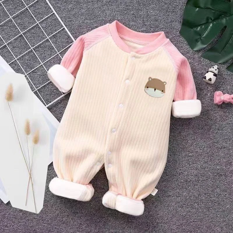 【小扬哥推荐】2023冬款加绒加厚男女宝宝可爱哈衣新生儿保暖衣外