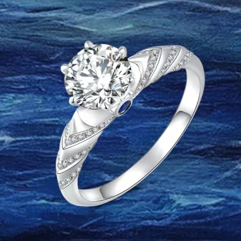 【QS仟色】1.5克拉 六爪光莲戒指-活口可调节