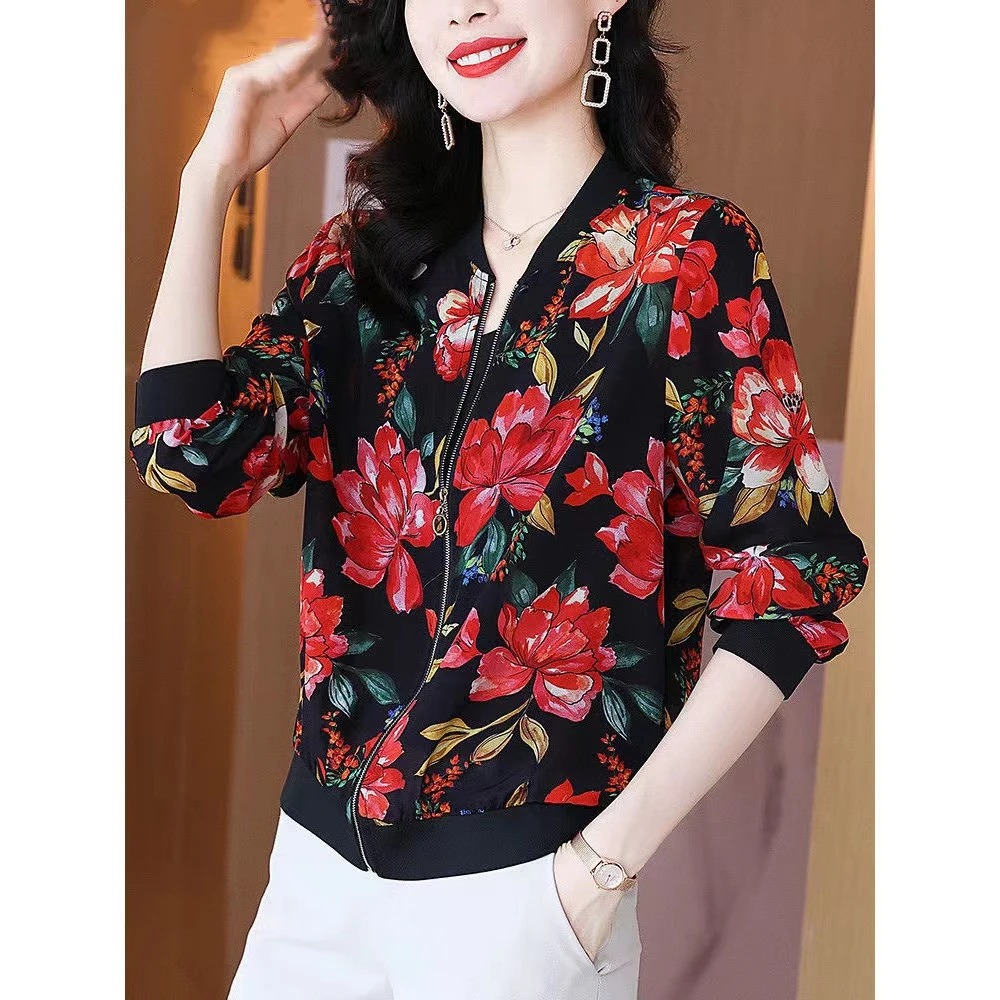 雪纺长袖防晒衣女夏季新款短外套女时尚百搭薄款棒球服透气空调衫