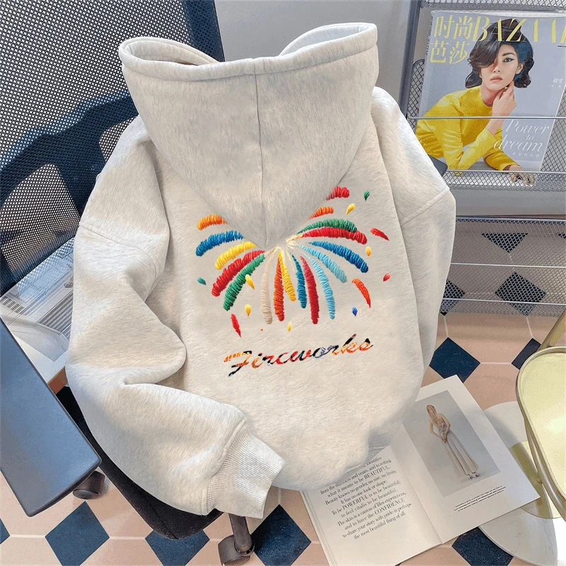 潮牌趣味百搭款重磅加厚连帽卫衣男装秋冬季穿搭宽松加绒外套上衣