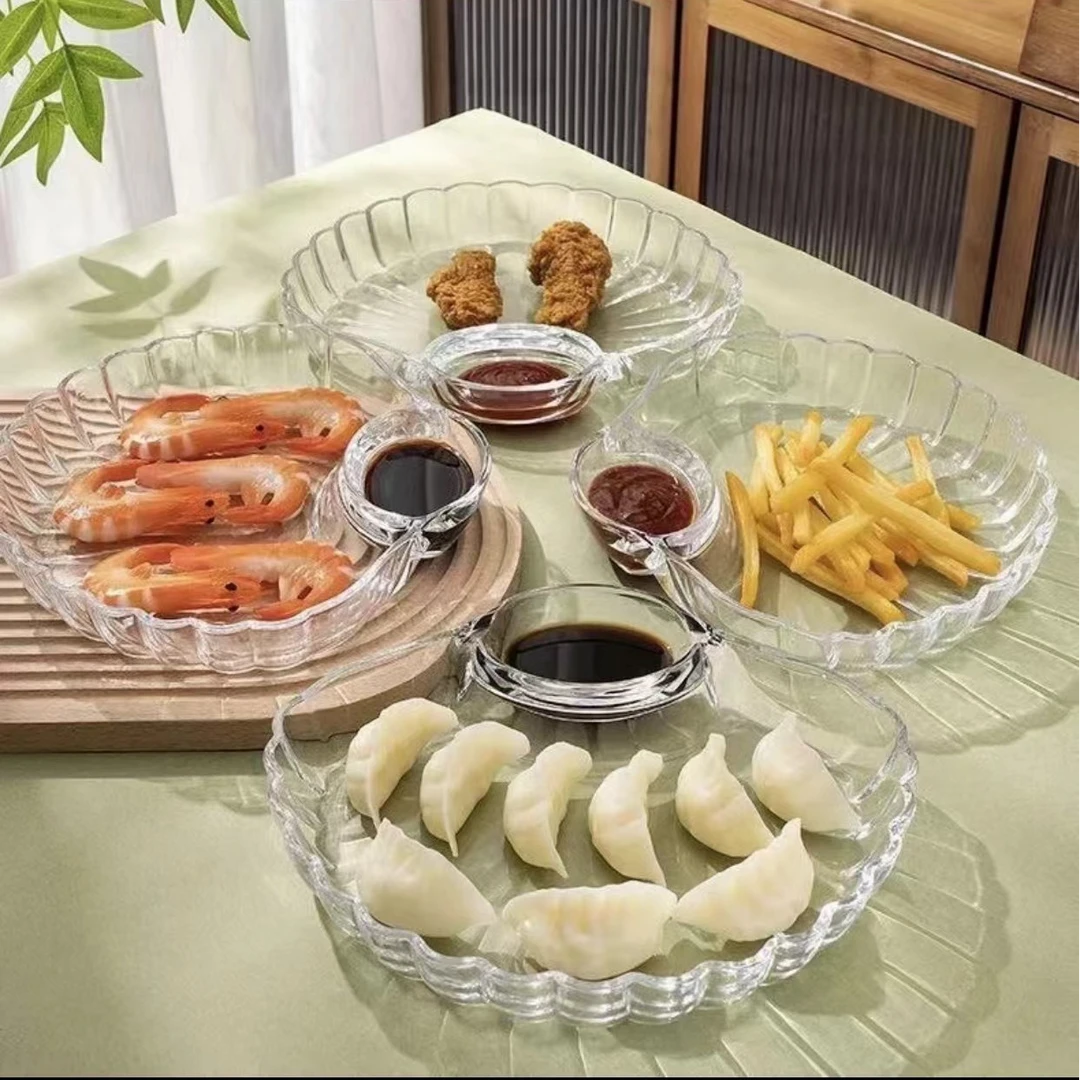 家用饺子盘贝壳型多功能蘸料盘水果碟商用高档水饺盘子