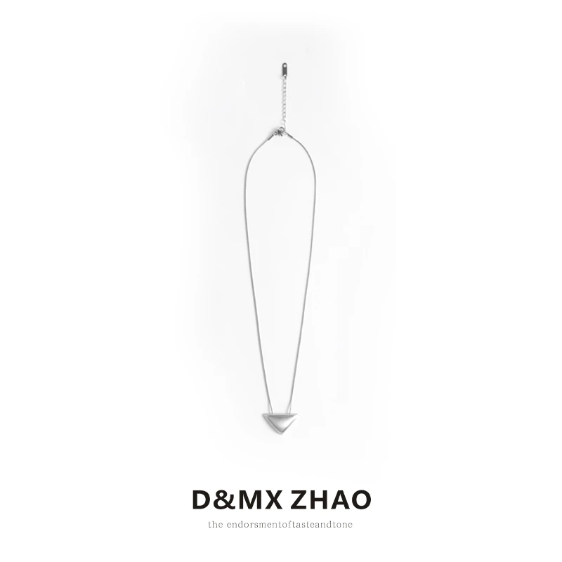 铜合金项链 D&MX 2024早秋新品铜镀古银三角吊坠项链L013高个系列
