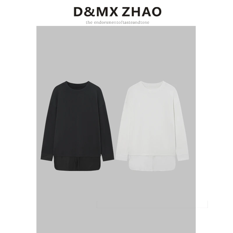 D&MX 2024冬季新品 定织高支精梳棉假两件衬衫长T3918高个子系列