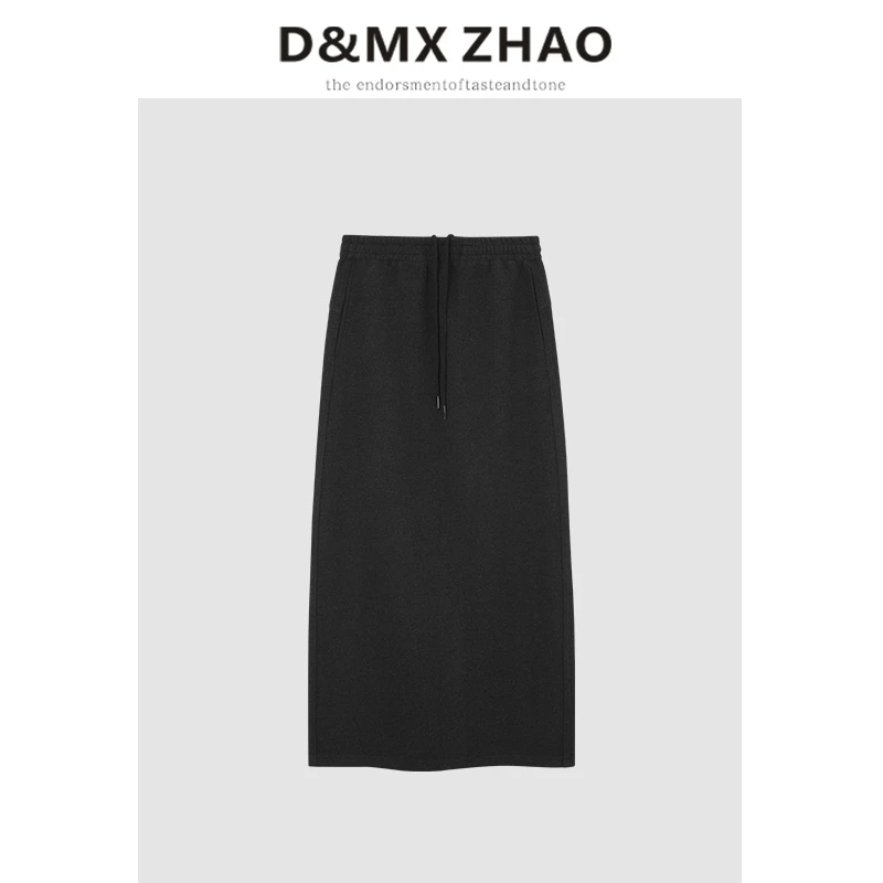 D&MX 2024冬季新品重磅桑蚕丝羊毛混纺轻奢半身裙3919高个子系列