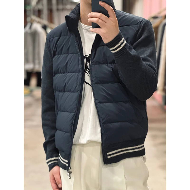 (主店)10050版“意式老钱风 90白鹅绒拼接针织”轻盈 羽绒夹克 开衫