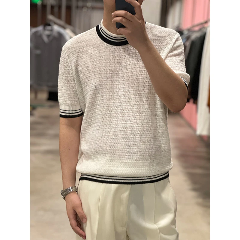 （主店）13600版”优雅老钱 知识分子静奢风“超透气 16针织短袖 T恤