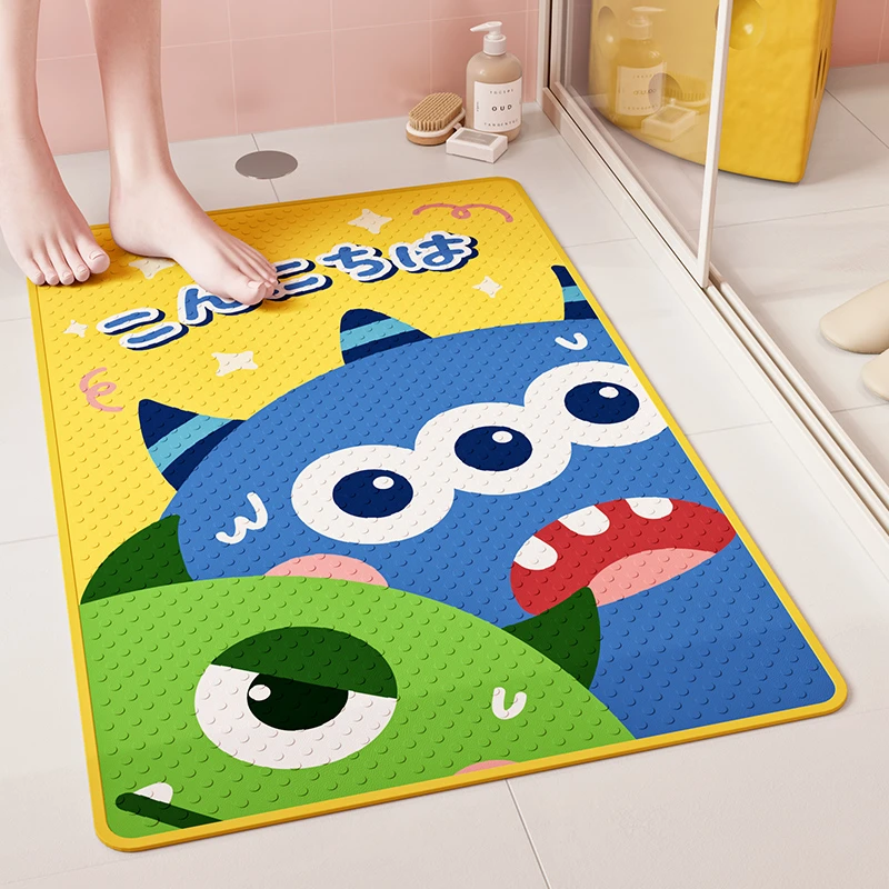 多巴胺小怪兽颗粒感按摩脚底浴室洗澡防滑防水家用地垫  多款可选