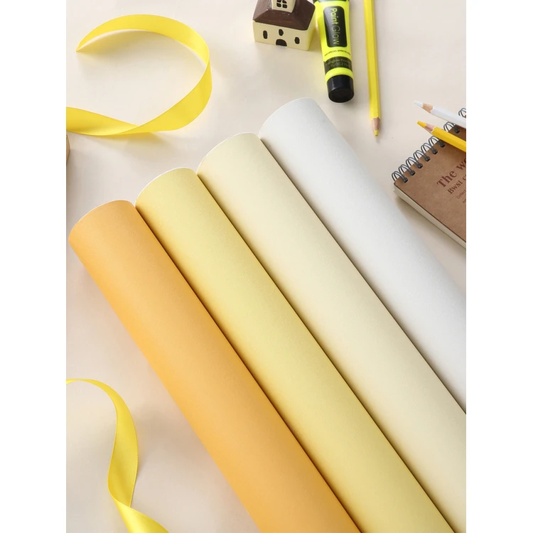 纯色黄色墙纸自粘米色宿舍贴纸防水防潮桌贴壁纸ins风即时贴桌面