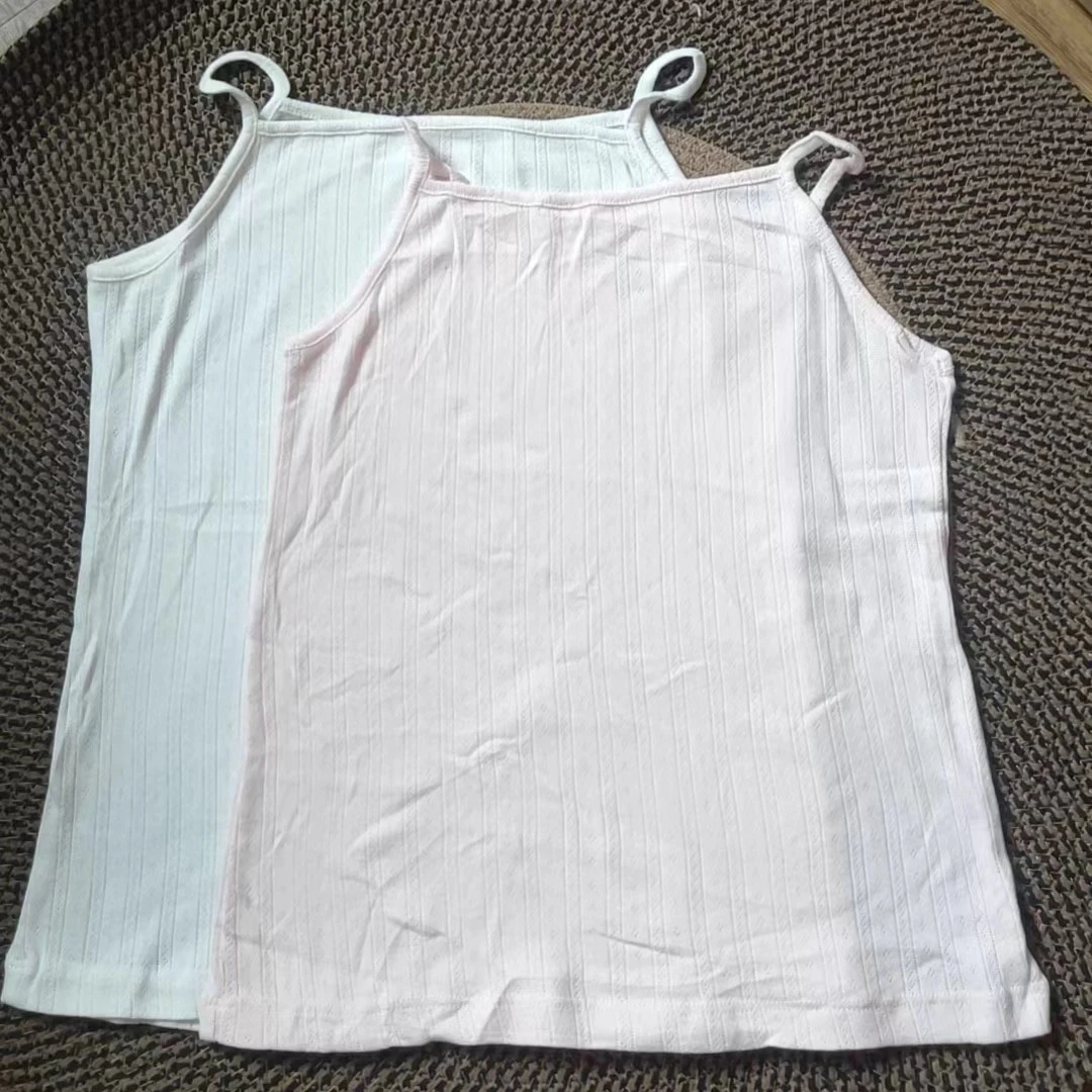 1430/顶家提花女童吊带背心组合/两件装/微瑕