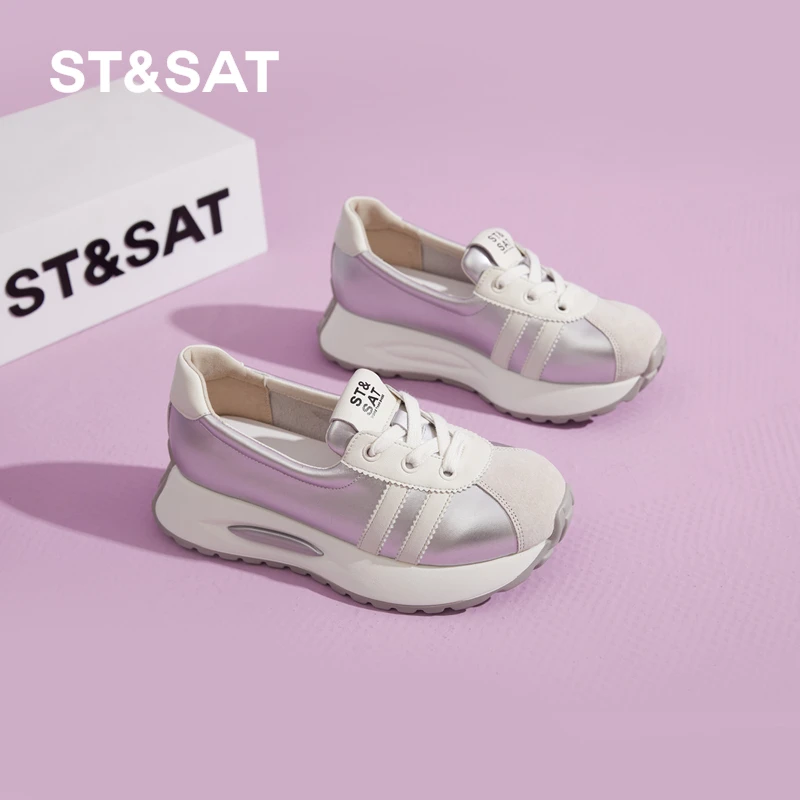 星期六运动鞋女2024冬季新款厚底百搭女鞋子透气阿甘鞋潮流老爹鞋