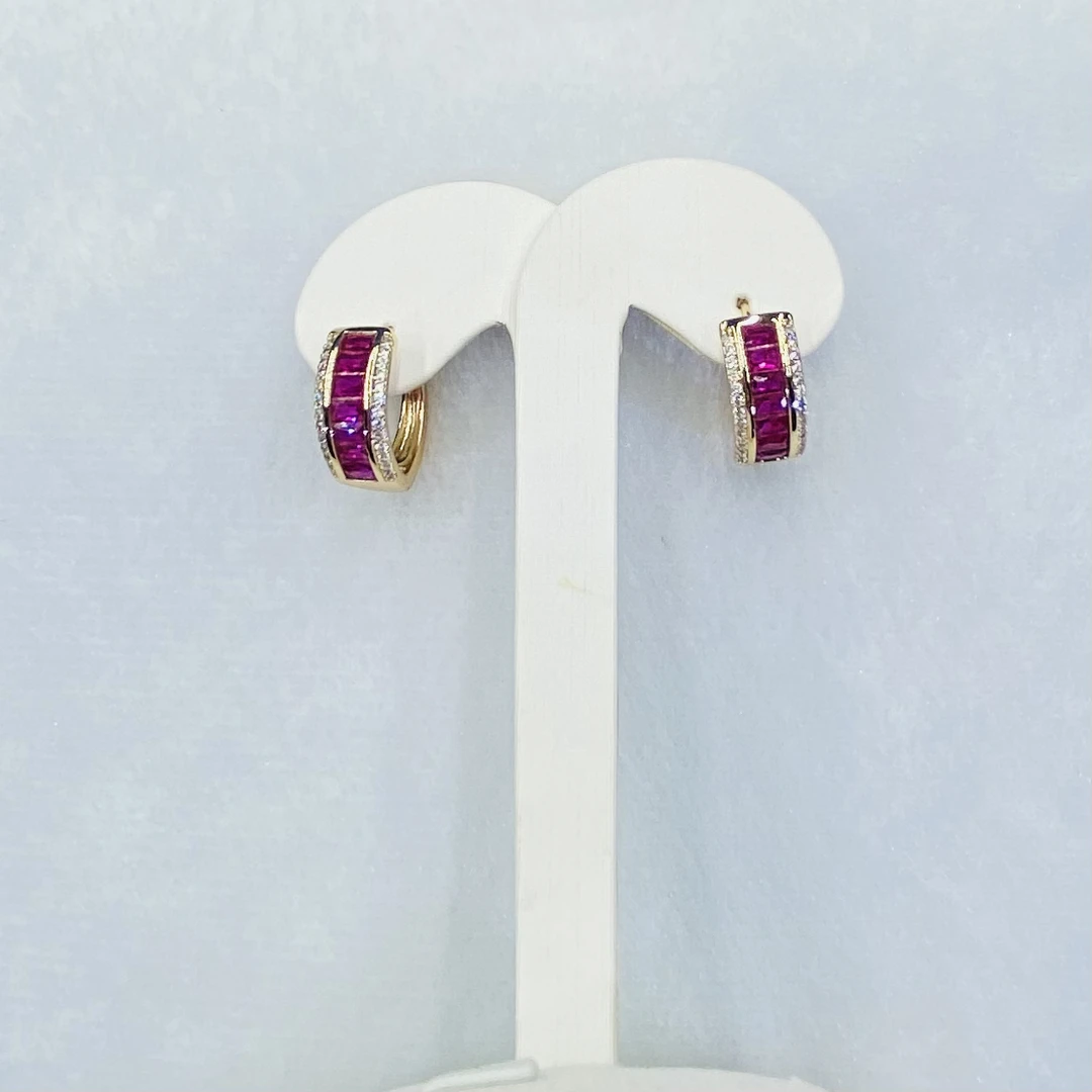 铜合金合成锆石耳饰 复古法式镂空耳环小众设计气质百搭名媛耳饰