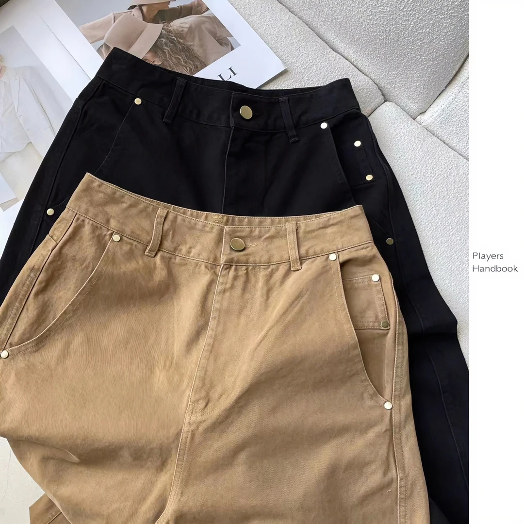 Players Handbook日系复古简约潮流休闲直筒长裤四季工装裤PH0627