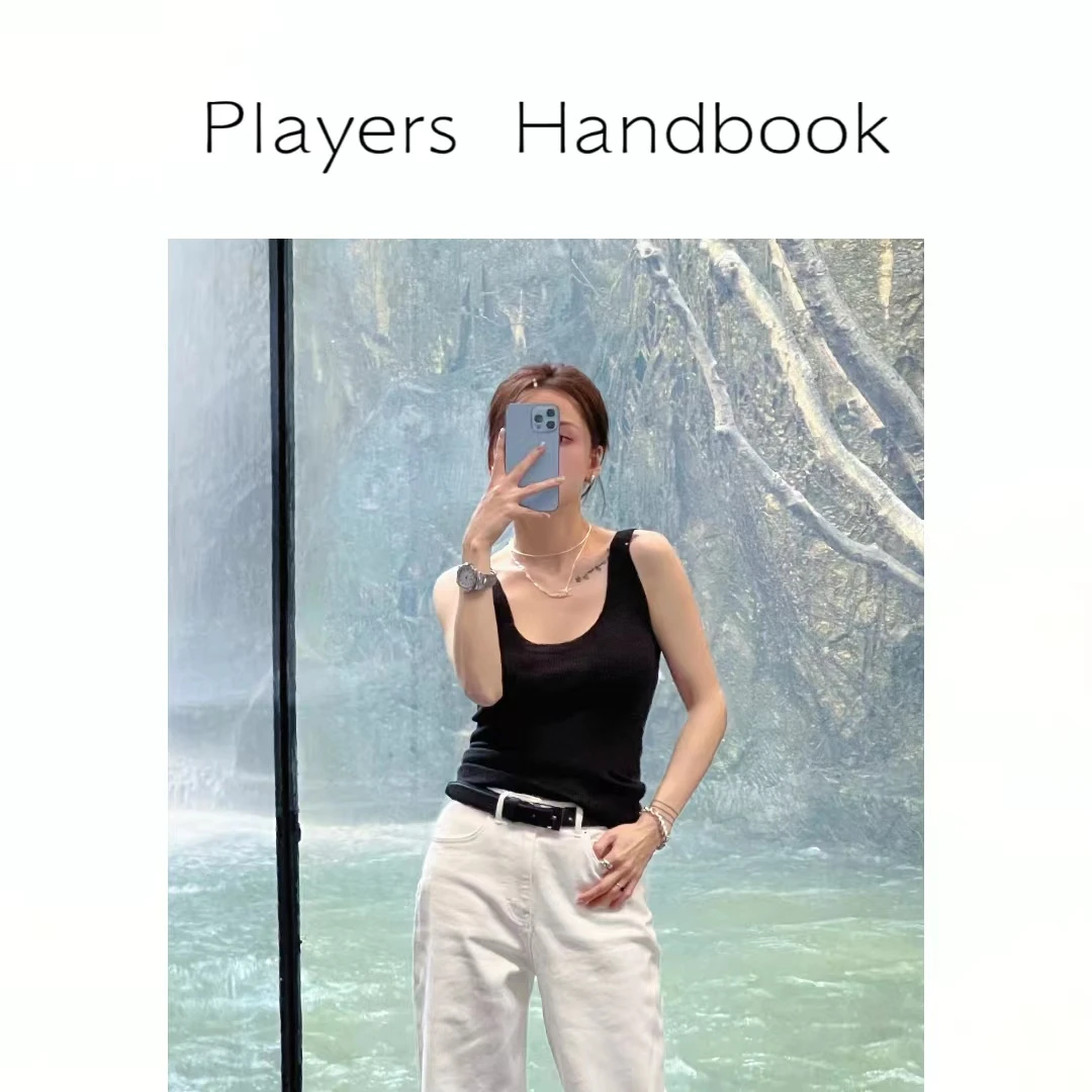 极简高级基础百搭女款桑蚕丝修身针织背心美背纯色修身型PH091