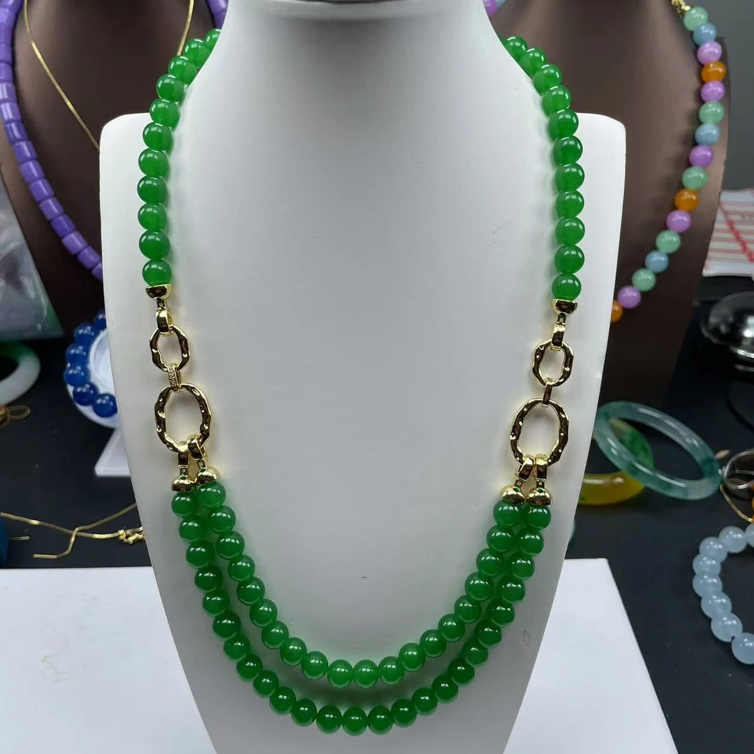A701绿色原创设计8mm项链时尚百搭女款多样发货其一