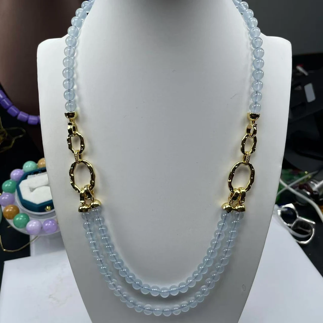 A686蓝冰色原创设计6mm项链时尚百搭女款多样发货其一