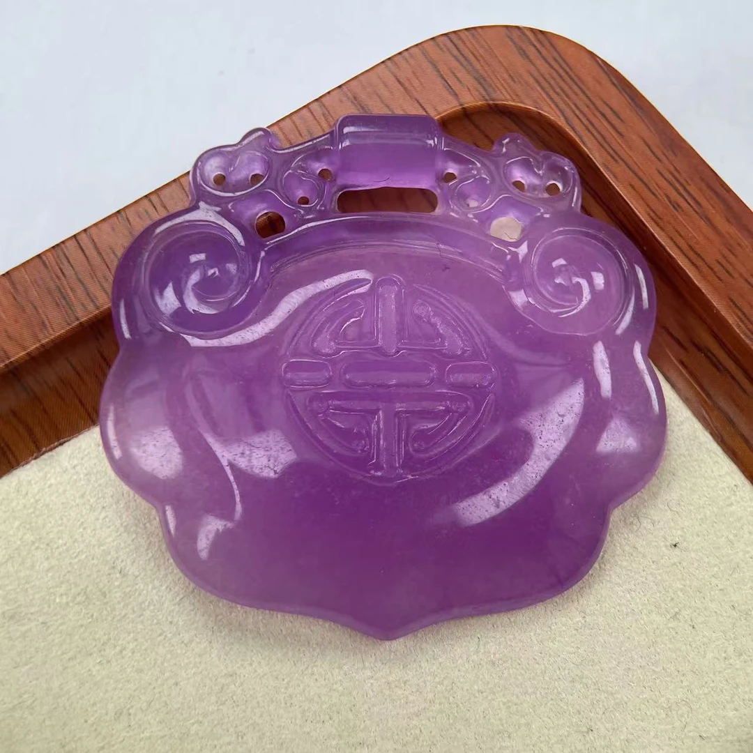 A645紫色如意锁吊坠时尚百搭女款多样发货其一