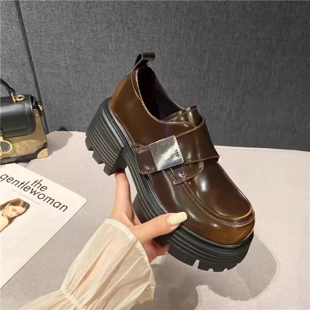 7073-A4--真皮软底单鞋休闲女士工作鞋厚底鞋