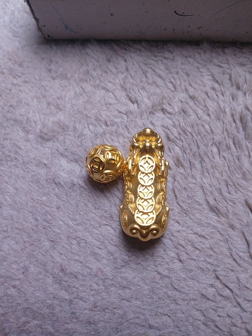 金元宝足金999貔貅珠子首饰珠子