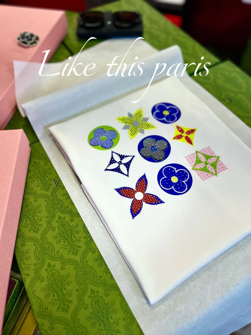 【枣花七彩钻】轻奢时尚百搭 重工3D立体毛巾刺绣夏季设计感短袖