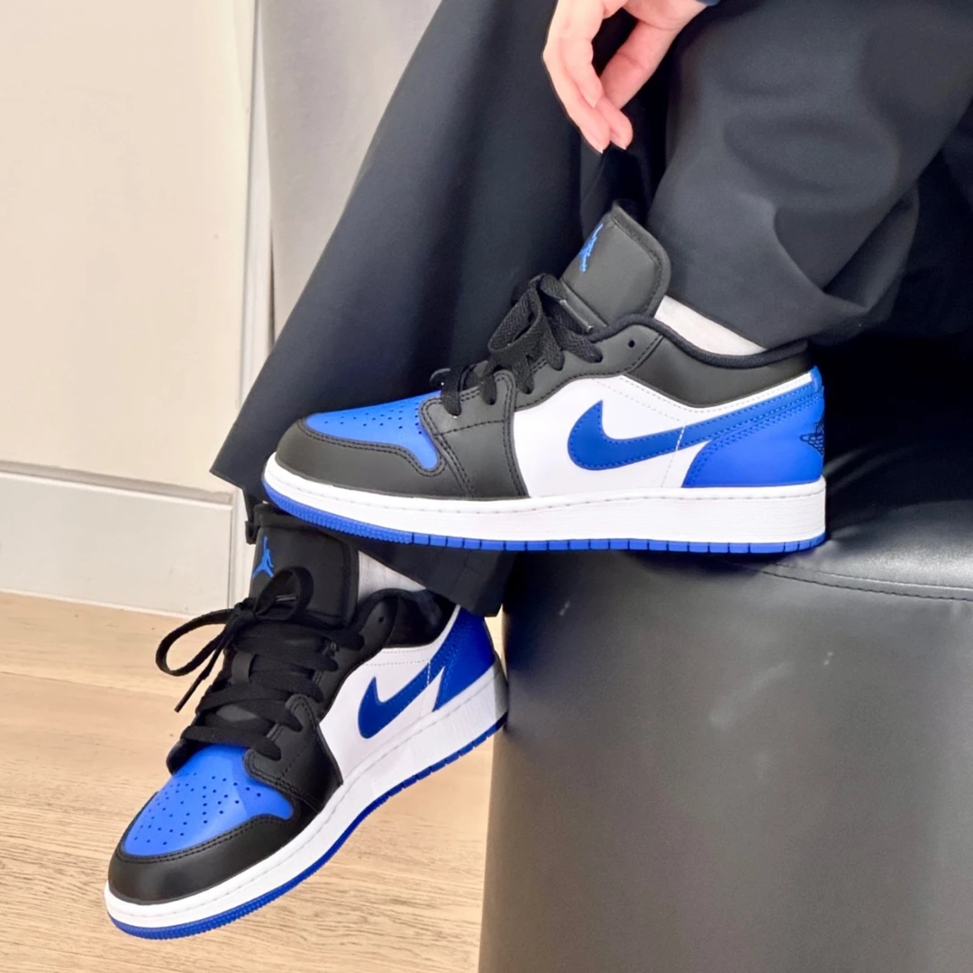 Nike耐克Air Jordan 1 AJ1 黑蓝白 男子低帮运动篮球鞋553558-140