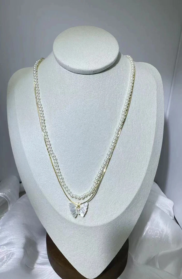 铜合金仿珍珠项链 气质轻奢时尚百搭简约小众经典ins白色