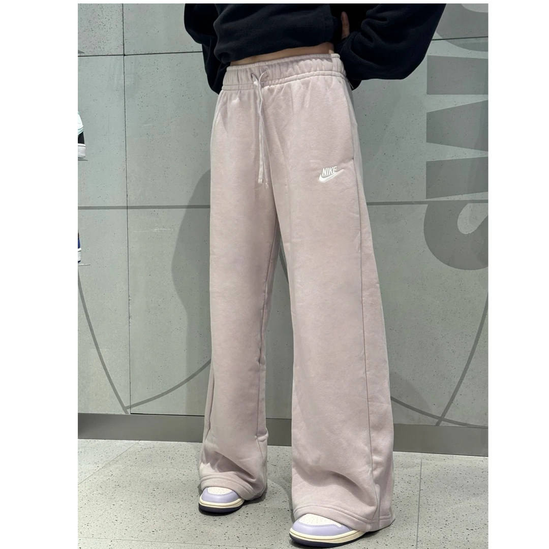 NIKE/耐克女子中腰阔腿薄绒运动裤FB2728-019