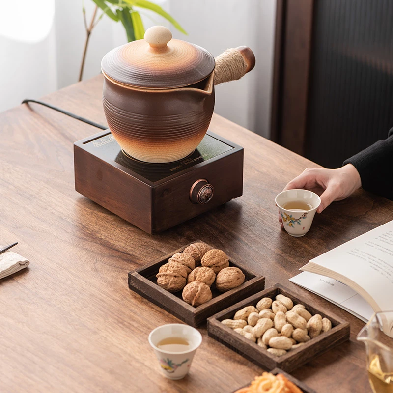烤奶茶罐大容量罐罐茶煮茶器茶壶围聚围炉煮茶室内家用电陶炉套装