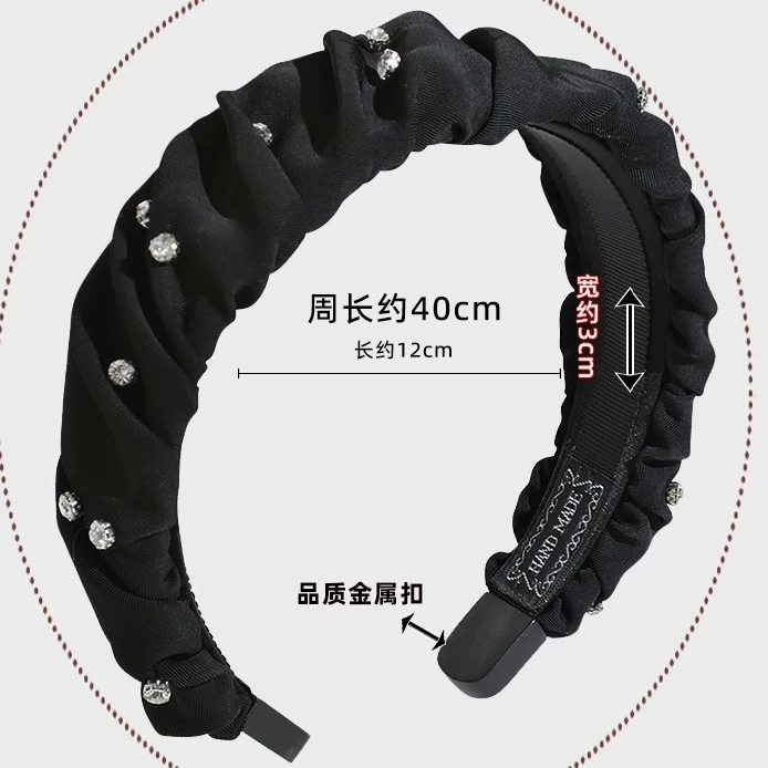 气质发箍高颅顶复古法式网红2024年新款时尚百搭丝绒甜美秋冬黑色