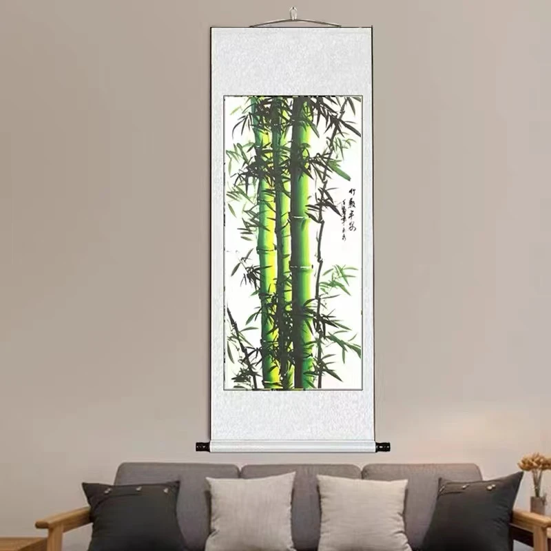 客厅挂画竹子图名人字画已装裱卷轴花鸟画办公室客厅卧室挂画