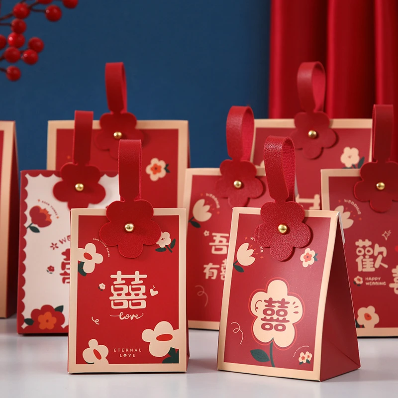 结婚喜糖盒2023新款创意手提中国风高级感订婚结婚礼糖果盒包装盒