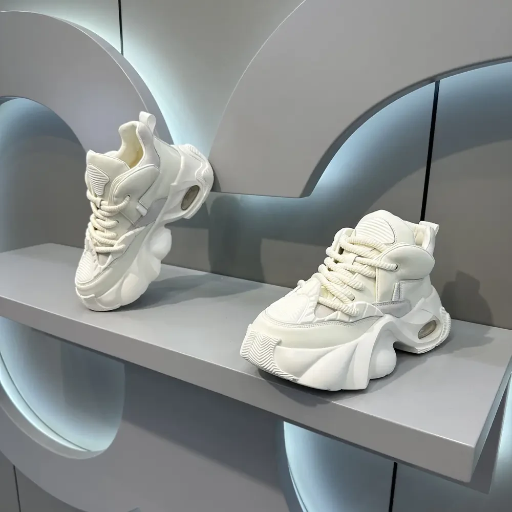 2023秋季爆款炫酷男鞋时尚潮流休闲百搭机甲风厚底增高老爹鞋男