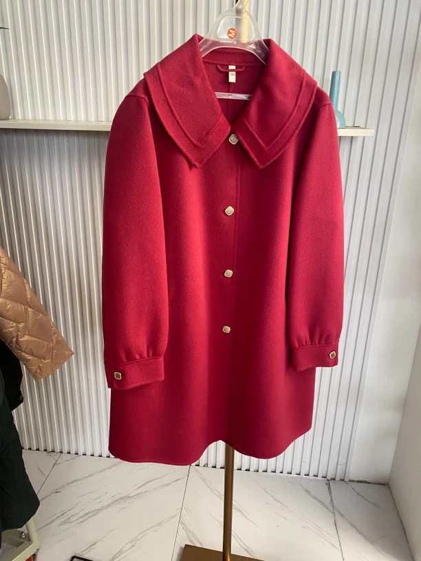 [H4083火龙果色双面外套]长袖镂空气质夏季休闲迷彩