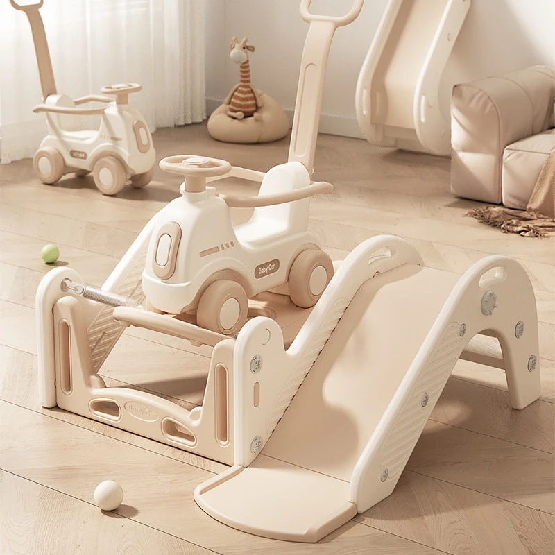 趣味摇摇马蹦床组合三合一宝宝滑梯礼物大号加厚小木马摇摇椅玩具