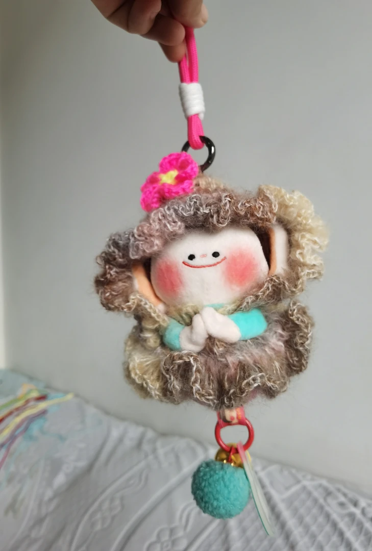 毛线钩织创意佛小伴醒狮帽衫