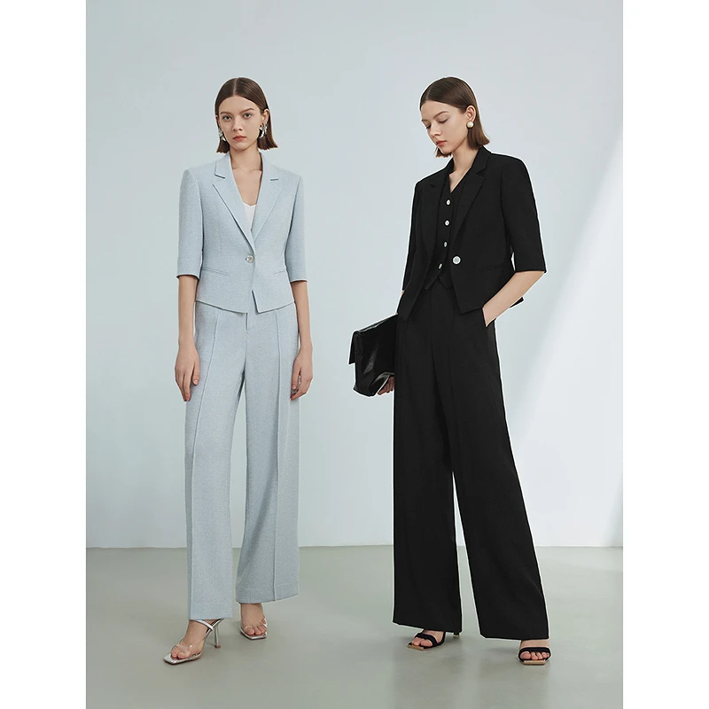 【丽公主专享】朗姿质高级感外套西服女夏季设计感西装8WJK197