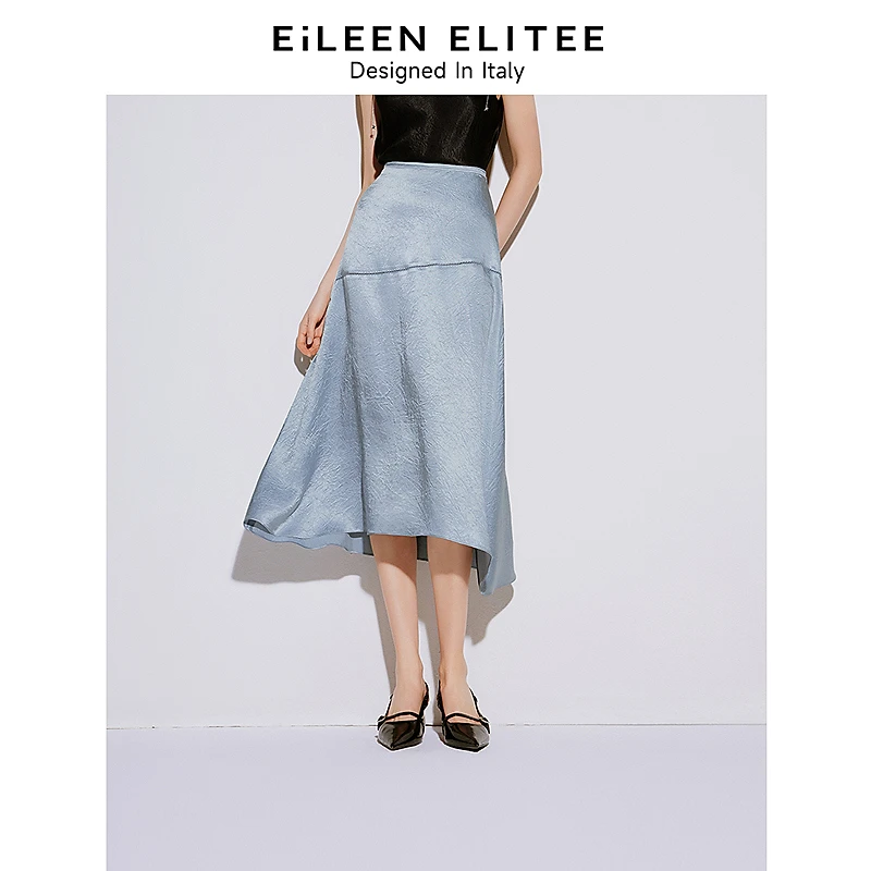 朗姿欧洲EiLEEN ELITEE醋酸法式设计感不规则夏季半身裙24欧若风