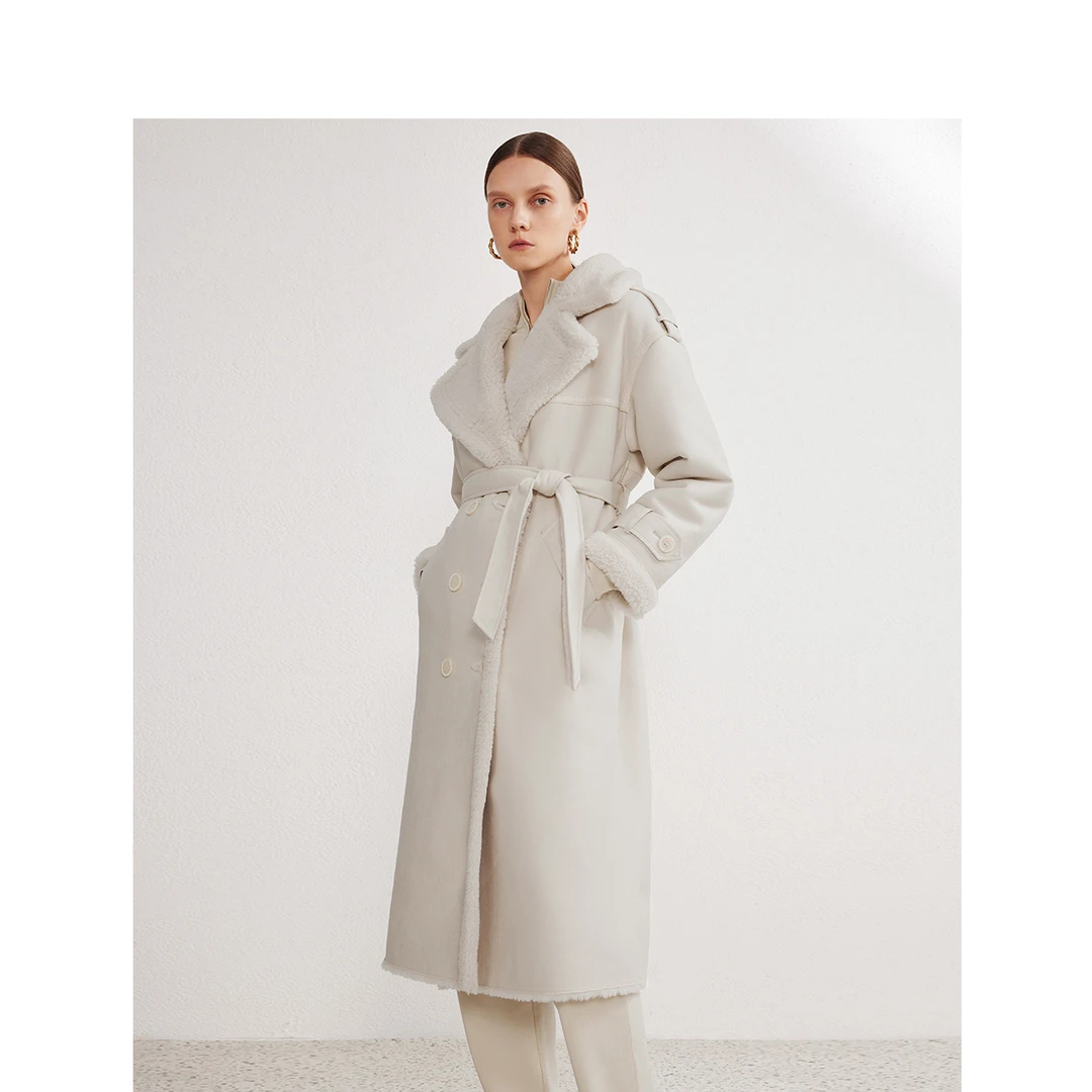 【丽公主】朗姿ELITEE高级感气质复古大衣冬仿皮草外套8FLC151