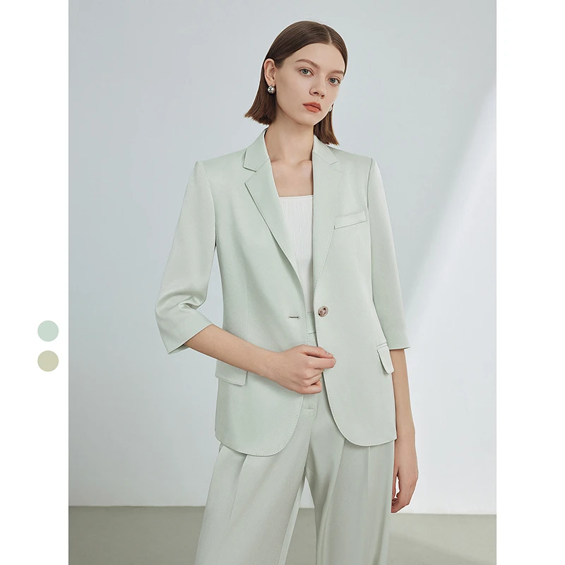 【粉丝专享】【薄荷曼波】朗姿静奢风白色气质职业通勤西服时尚女25年
