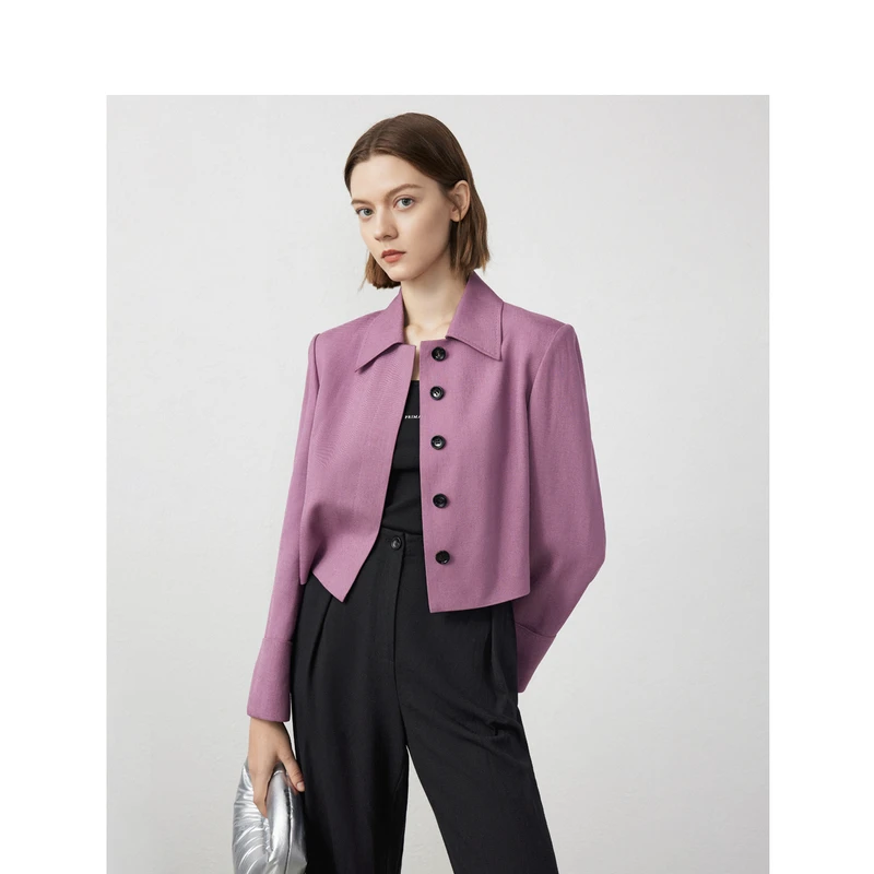 朗姿欧洲EiLEEN ELITEE醋酸复古小香风高级感夹克短外套24春新款