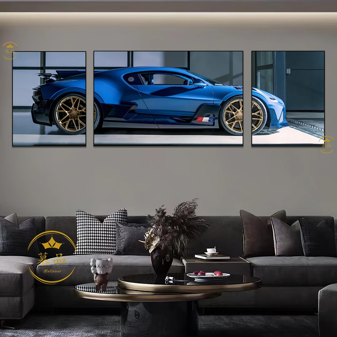 潮牌客厅画【三联超跑车】兰博基尼 GTR 保时捷 沙发背景画卧室画