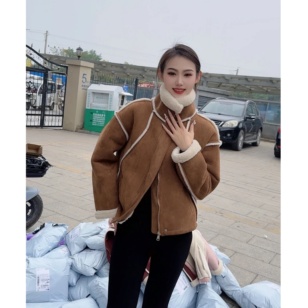 加绒加厚拉链款机车服外套16款