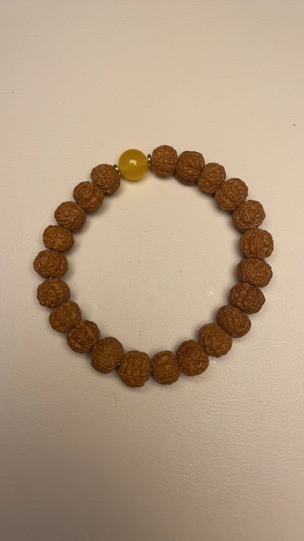精品 木质手串 金刚1.0 单颗黄珠子