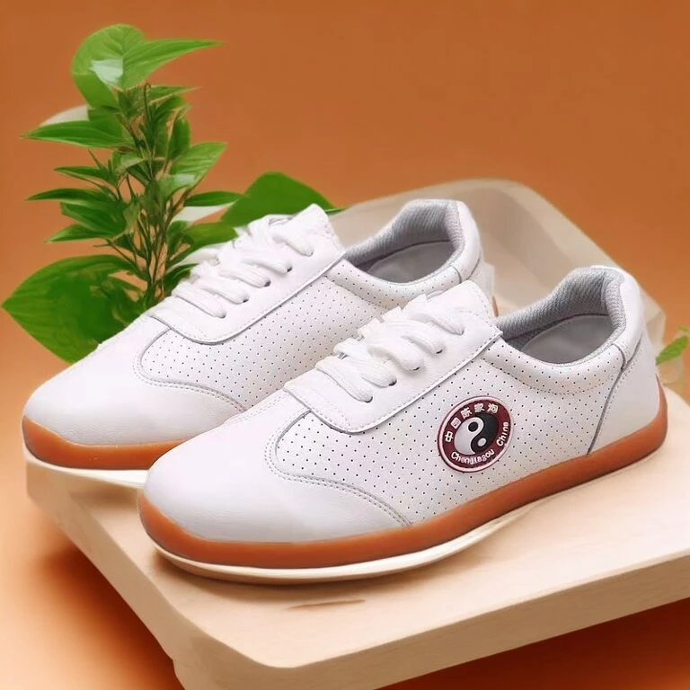 太极鞋牛筋底防滑耐磨吸地力强训练夏季春夏真皮镂空休闲中老年