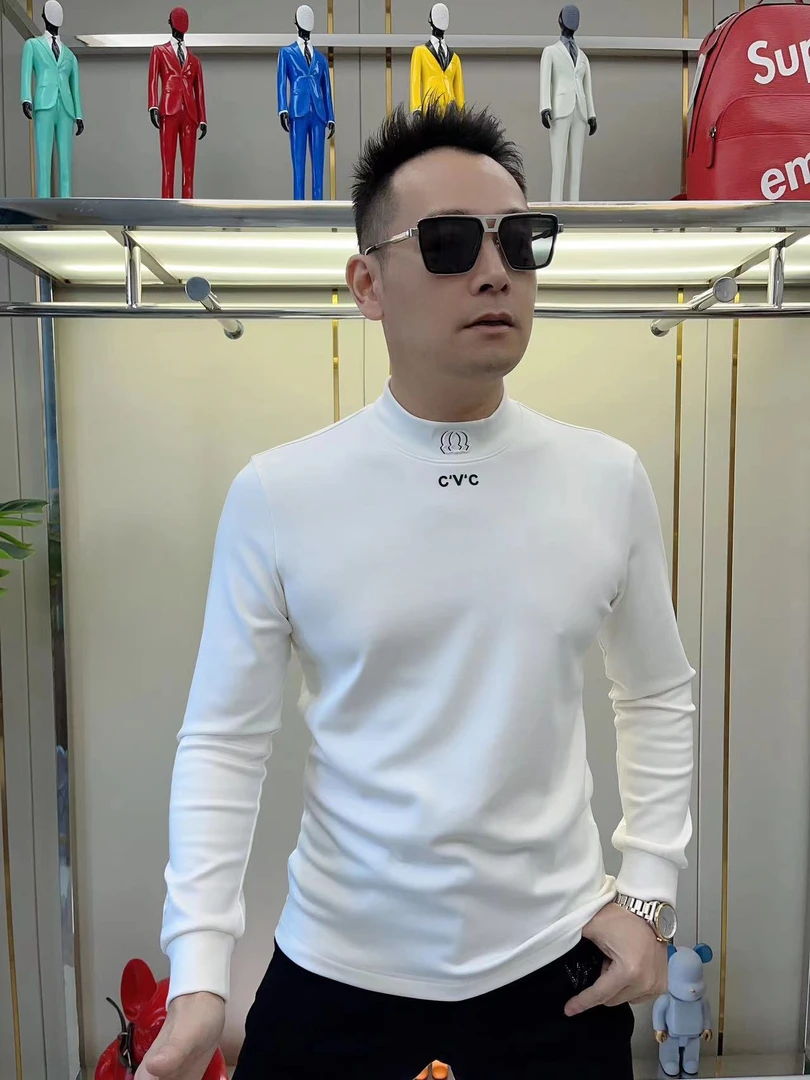 男士莫代尔棉时尚休闲轻奢内里磨毛亲肤长袖T恤<领标款>