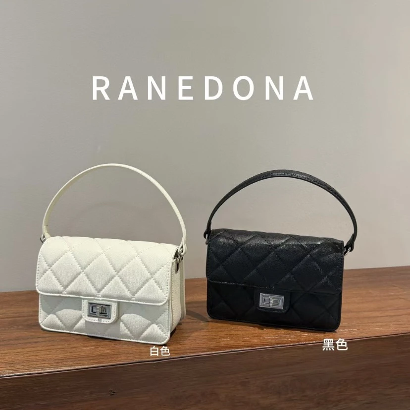 2025春季新款香风手提包菱格绣线链条小方包斜挎手机包92535