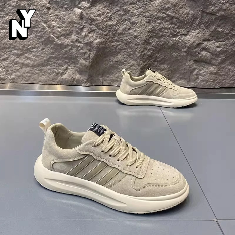 NY潮牌复古休闲板鞋男士秋季新款韩版运动百搭跑步三条杠低帮男鞋